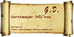 Gerstmayer Dános névjegykártya